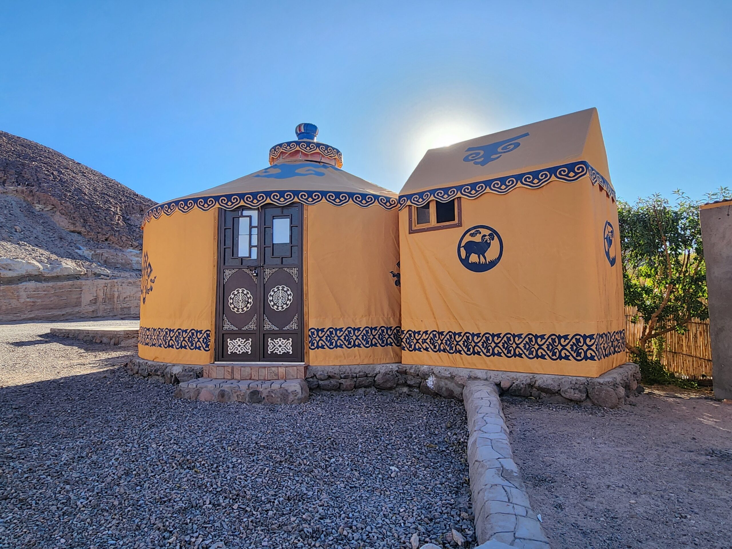 San Pedro - Glamping Altos de Quitor - 1 cama de 2 plazas, 1 cama de 1,5 plazas  - Yurta Baltinache