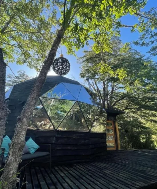Chillán – Domos Black Domes – 1 cama king, 1 futón cama – Natura Dome